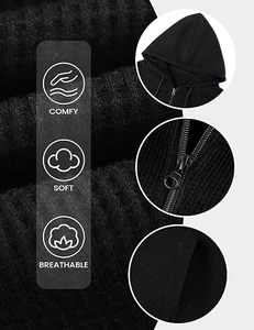 Premium Custom Cropped Zip Hoodie Men Relaxed Fit Cotton Blend <b>Fleece</b> Full Zip <b>Jacket</b> Cartoon Pattern Eco-Friendly <b>Lined</b> - Product Image 5