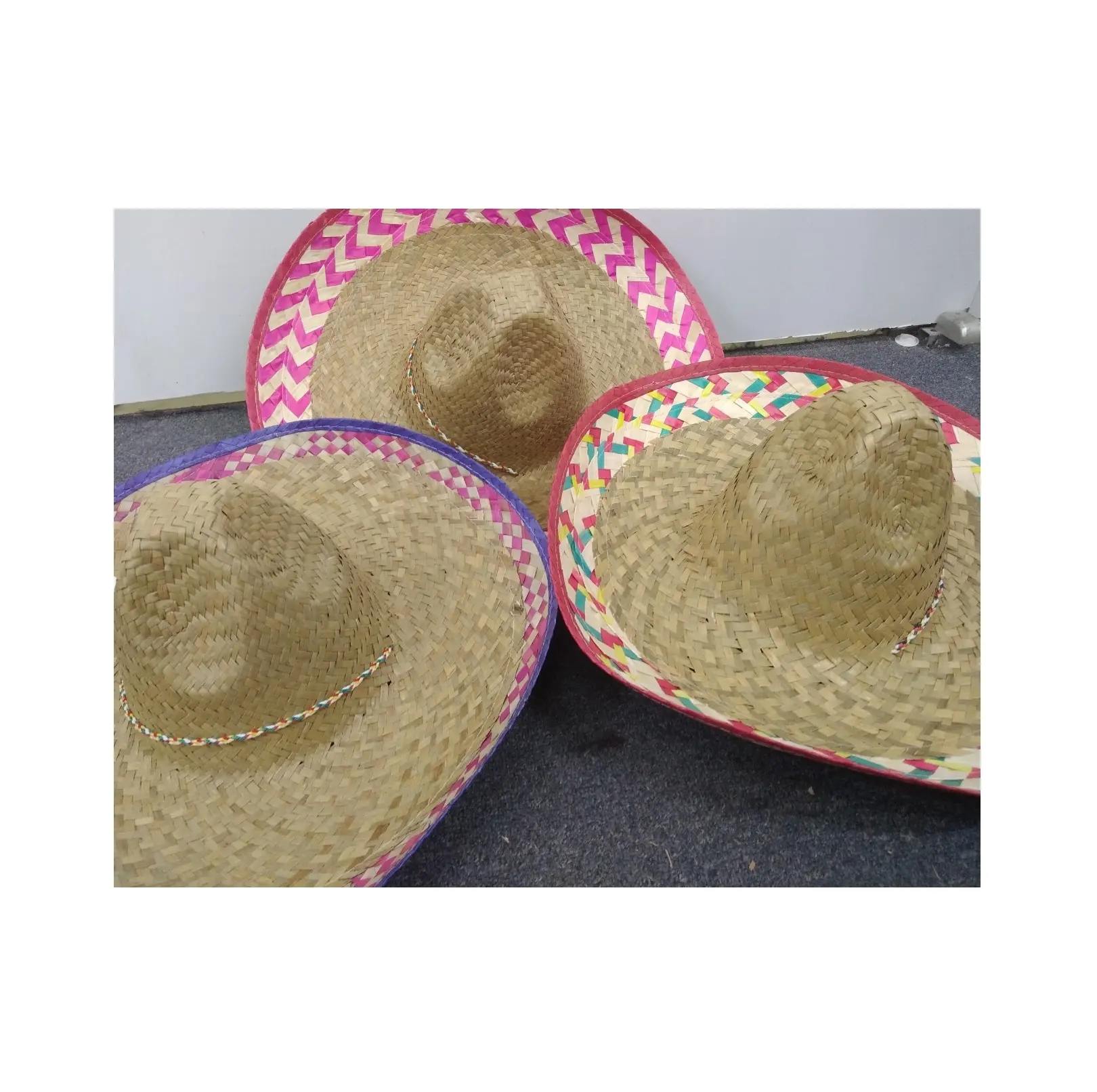 Topi besar SOMBRERO jerami Meksiko hadiah dekorasi bar restoran harian kasual festival pesta gaun mewah IDEAL