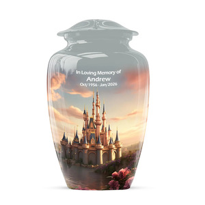 Urne funéraire Sunset Castle pour adultes, grande capacité 220 pouces cubes, style européen et américain, écologique, personnalisable - Product Image 3