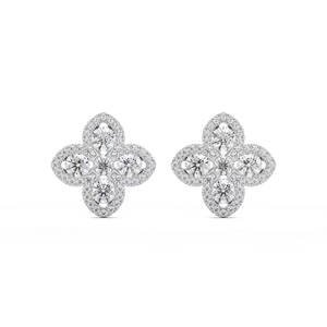 AURALUXURIA Pendientes de Oro con Diamantes Cultivados en Laboratorio, Diseño de Trébol, 1 Quilate, Certificados por IGI - Product Image 2