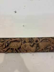 Panel de Madera de Teca Vintage con Grabado Fino, Estilo Moderno de Mediados de Siglo, Artesanía, Decoración de Pared para Hogar u Oficina, Muebles de Exterior - Product Image 5