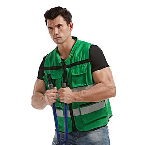 Gilet de sécurité réfléchissant 100 % polyester de haute qualité, nouveau style, pour adulte, avec 6 poches, respirant et élégant - Product Image 3