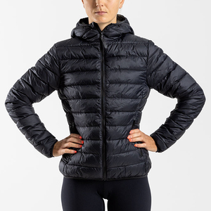 Blouson Bomber Matelassé Léger et Respirant de Haute Qualité pour Femme Grande Taille, Style Vintage Délavé, avec Fermeture Éclair et Capuche - Product Image 1