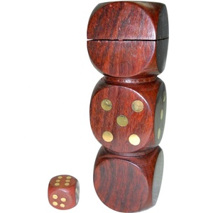 2025 New Design Polished Sheesham Wood Inlay Durable Metal Wooden Games <b>Dice</b> Square <b>Polyhedral</b> Indian Handicraft Home Decorative - Product Image 5