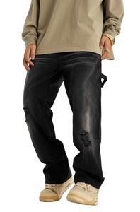 Jeans de Mezclilla Resistentes con Lavado Desgastado para Hombre, Fabricantes de Ropa Personalizada, Estilo Casual Cargo para Jeans de Hombre - Product Image 3