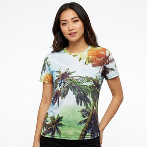 T-shirt à manches courtes pour homme, col rond, imprimé photo palmier, respirant, tricoté, coupe classique, vêtement décontracté, 100% polyester - Product Image 6