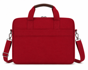 AMANI Red Canvas <b>Laptop</b> Briefcase with Shoulder Strap Eco-Friendly Business Style Handle Closure <b>Laptop</b> Sleeve <b>Case</b> - Product Image 6