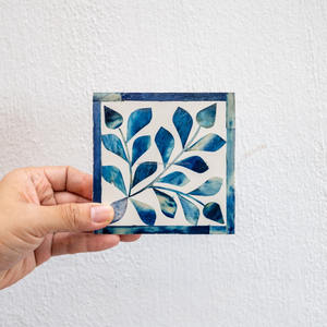 Posavasos con incrustaciones de hueso de pizarra cuadrada, producto de bebidas en oferta, utensilios de cocina de color azul y blanco, venta al por mayor - Product Image 5