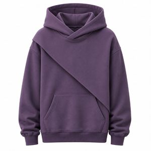 Sudadera con Capucha Unisex de Forro Polar, Color Sólido Informal, con Bolsillo, Corte Regular, Sudadera con Capucha Tejida de Otoño, 100% Algodón, Manga Raglán - Product Image 1