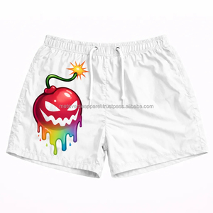 Shorts de Baño para Hombre con Estampado de Calavera Psicodélica, Secado Rápido, Cintura Elástica, Diseño de Letras Tejidas, ODM, Deportivos - Product Image 5
