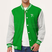 Blouson universitaire grande taille pour homme avec logo frontal, en tissu coton/laine écologique et imperméable, col montant, idéal pour l'extérieur - Vente en gros