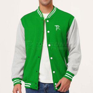Blouson universitaire d'hiver grande taille pour homme, avec logo frontal, en tissu polaire coton/laine écologique et imperméable, col montant - Product Image 2