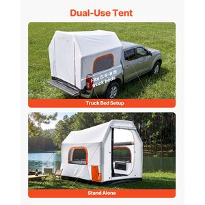 Tente gonflable pour pick-up 7,2x5,4 pieds, abri de camping 3 saisons avec fenêtres en maille ventilée et imperméabilisation PU2000mm - Product Image 6