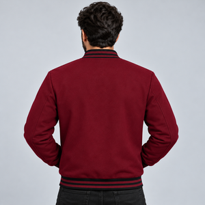 Chaqueta Varsity de Lana para Hombre, Transpirable, Resistente al Viento, con Puños a Rayas, para Invierno - Product Image 5