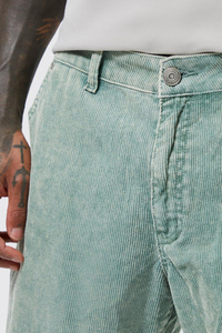 Pantalones de Corduroy con Botones, Estilo Desgastado, Corte Holgado, Color Verde Salvia, para Hombre, Ropa Urbana de Alta Calidad, Impermeables, Fabricación OEM - Product Image 3