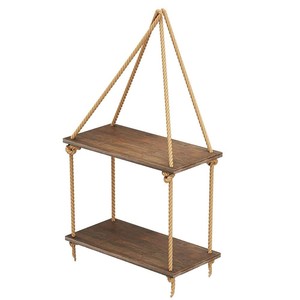 Étagère à épices en bois de teck avec crochets en laiton |   Organisateur de cuisine artisanal en gros - Product Image 4