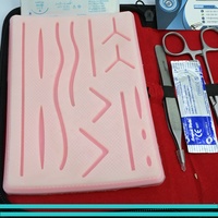 Kit de Práctica de Sutura para Estudiantes de Medicina, Incluye Almohadilla de Silicona Grande, Hilos de Sutura, Kit de Herramientas, Tabla de Nudos y Curso de Vídeo de Sutura