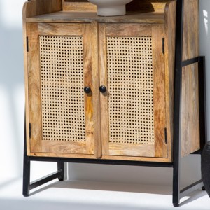 Estante Escalera de Ratán Vandana Altis Vista, Mueble de Almacenamiento de Madera Tejida Natural de Diseño Moderno - Product Image 2