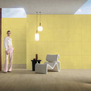 Azulejo de porcelana esmaltada color amarillo Novela, acabado mate, grado A A A+, 600x1200 mm (60x120 cm), para interiores. - Product Image 1