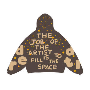 Sweat à capuche zippé pour homme, entièrement brodé avec lettres imprimées en relief, en molleton de coton épais, coupe oversize à épaules tombantes, anti-plis, pour l'hiver - Product Image 2