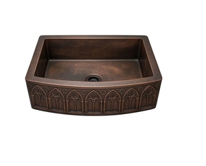 <b>Rustic</b> Copper Kitchen Sink Deep Basin Strength Modern Design Premium Quality Eco-friendly Undermount Customizable Options - Product Image 1