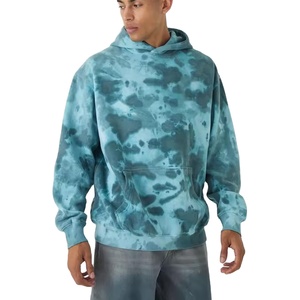 เสื้อฮู้ดผู้ชายลำลองลายมัดย้อม มีกระเป๋าจิงโจ้ แขนยาว ผ้าฟลีซ - Product Image 1