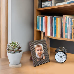 Cadre photo rectangulaire en bois fait main, orné de sculptures, pour table, cadre photo décoratif horizontal - Product Image 3