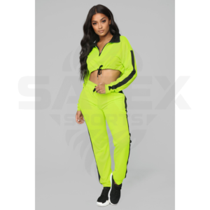 Conjuntos de Pantalones Deportivos y Chaqueta Cortavientos Extra Grandes para Mujer, Personalizados, de Alta Calidad, Transpirables, de Nailon, con Cierre y Estampado, Tallas Grandes - Product Image 1