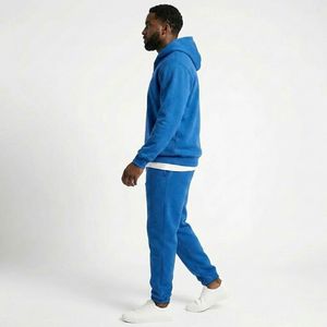 Ensemble de survêtement homme avec sweat à capuche 1/4 zip et pantalon de jogging en polaire, personnalisable avec logo, épais et chaud pour l'hiver, marque privée - Product Image 1
