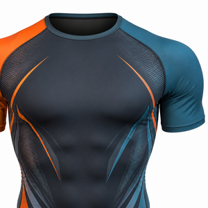 T-shirt de compression sportif pour homme, léger, à séchage rapide, pour la course à pied, la gym, l'entraînement, la performance athlétique, extensible - Product Image 4