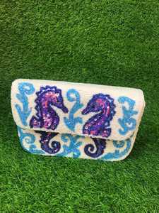 Bolso de Mano con Cuentas Hecho a Mano con Diseño de Caballito de Mar, Bolso de Hombro Estilo Costero - Product Image 2