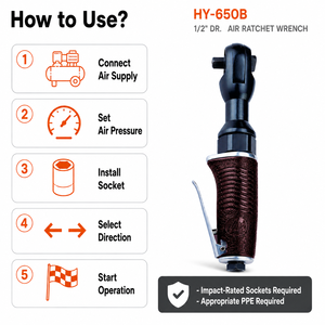 ประแจลม HY-650B ขนาด 1/2 นิ้ว หัวขับแบบสองขา 3 ระดับ สำหรับงานซ่อมบำรุงเครื่องยนต์ - Product Image 6