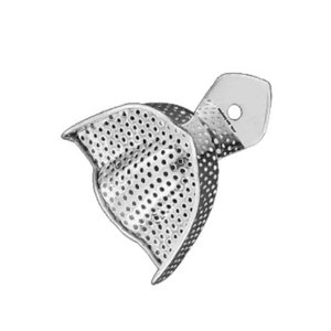 Plateau d'empreinte dentaire Premium avec bordure U2, en acier inoxydable, taille supérieure L, réutilisable, autoclavable, sans perforation - Product Image 3