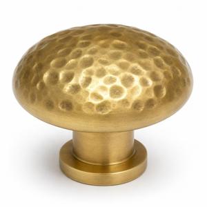 Solid Cast Brass Rustic Durable Cabinet Knob 35mm Unlacquered Hammered Bolt Inserting Type Kitchen Cupboard Drawer Pull - Product Image 1