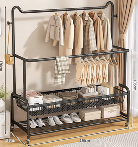 Porte-vêtements métallique mobile multi-niveaux de haute qualité avec roulettes pour le rangement et la présentation de manteaux, chapeaux et vêtements – OEM/ODM Vietnam - Product Image 5
