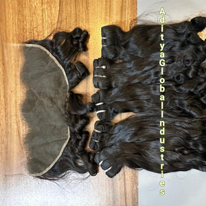 Extensiones de Cabello Humano Indio 100% Real, Remy, con Cutículas Alineadas de un Solo Donante, Rizado y Voluminoso, con Frente de Encaje HD - Product Image 2