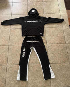 Ensembles de survêtements Flayer (pantalon et sweat à capuche) pour hommes et femmes, avec logo personnalisé, impression gonflée effet soleil délavé, ensemble deux pièces pour l'hiver - Product Image 3