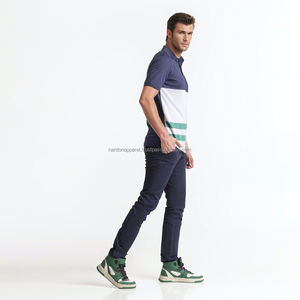 Nardon Apparel Polos Hombres Slim Fit Texturizado Polos de punto Camisas de manga corta con botones Casual con estilo - Product Image 1