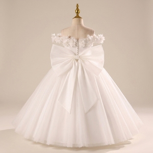 Nueva Colección Florenza, Vestido de Niña para Damas de Honor, Color Marfil, con Lazo Floral 3D, Vestido de Princesa para Fiesta de Bodas, Fabricante OEM ODM - Product Image 3