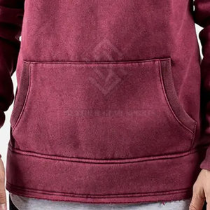 Sweat-shirts à capuche en molleton délavé à l'acide pour homme, couleur unie, coupe ample, vêtements de mode hiver - Product Image 5