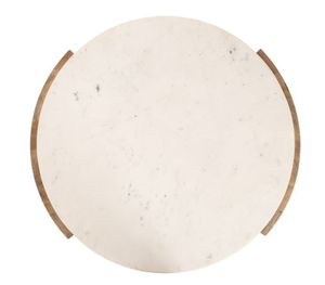 Modern <b>Round</b> Coffee <b>Table</b> Marble Look Top Solid Wood Base Living Room <b>Side</b> Center <b>Table</b> - Product Image 5
