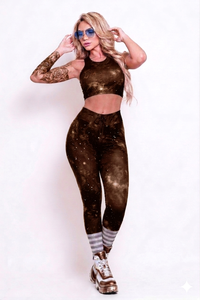 Conjunto de Yoga para Mujer, de la Mejor Calidad, Texturizado, con Costuras Sólidas, Estampado Digital, 2 Piezas, Transpirable, Cintura Alta - Product Image 4