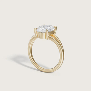 3CT Lab Diamond Oval Cut 14k Solid Gold Solitaire 4 Prong Setting 2MM <b>Split</b> Band Engagement <b>Ring</b> VS+ F Color /IGI Certified - Product Image 3