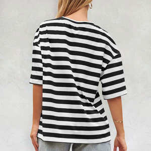 O-Neck <b>Women</b> T-<b>Shirt</b> Breathable Acid Washed <b>Short</b> <b>Sleeve</b> Canvas High Quality Regular Fit Wholesale Price - Product Image 4