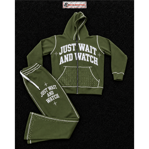 Conjunto Deportivo Personalizado Olive Tracksuit para Hombre, Sudadera con Capucha y Cremallera Completa, Pantalones Jogger, Ropa Deportiva Casual de Dos Piezas - Product Image 5