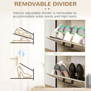 <b>Walnut</b> 3-<b>Drawer</b> Shoe Cabinet Durable Particle Board Storage Organizer Space-Saving Flip Design for Farmhouse or Mall Use - Product Image 6