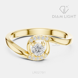 Élégante bague en or blanc 14 carats avec diamant de laboratoire taille ronde 0,146 carats, certifiée IGI, couleur F+, clarté VS+, bijoux de fiançailles et de mariage - Product Image 5