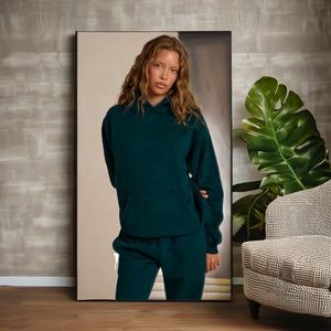 Sweat à capuche femme à manches longues à la mode sweat-shirt surdimensionné doux polaire pull haut Logo personnalisé vente en gros fabricant de vêtements - Product Image 3