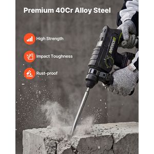 Jeu de ciseaux SDS Plus 6 pièces pour marteau perforateur – Ciseaux à pointe plate et à rainure en U pour maçonnerie, traités thermiquement - Product Image 4