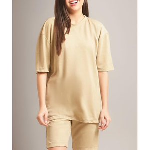 T-shirt Homme Oversize à Manches Courtes, Couleur Unie, en Coton Tricoté, Col Rond, Décontracté, Respirant, Coupe Classique, Longueur Standard, Style Teint Uni - Product Image 4